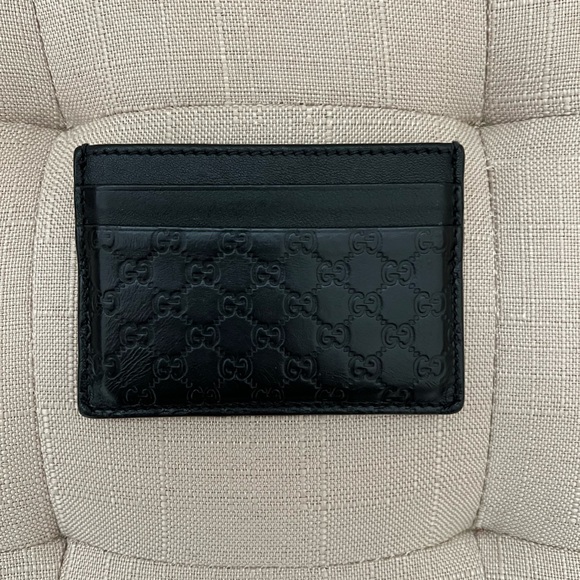 Gucci Black Leather Card Holder - Picture 1 of 4